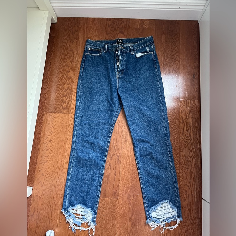 COPY - BDG mom jeans with frayed bottoms